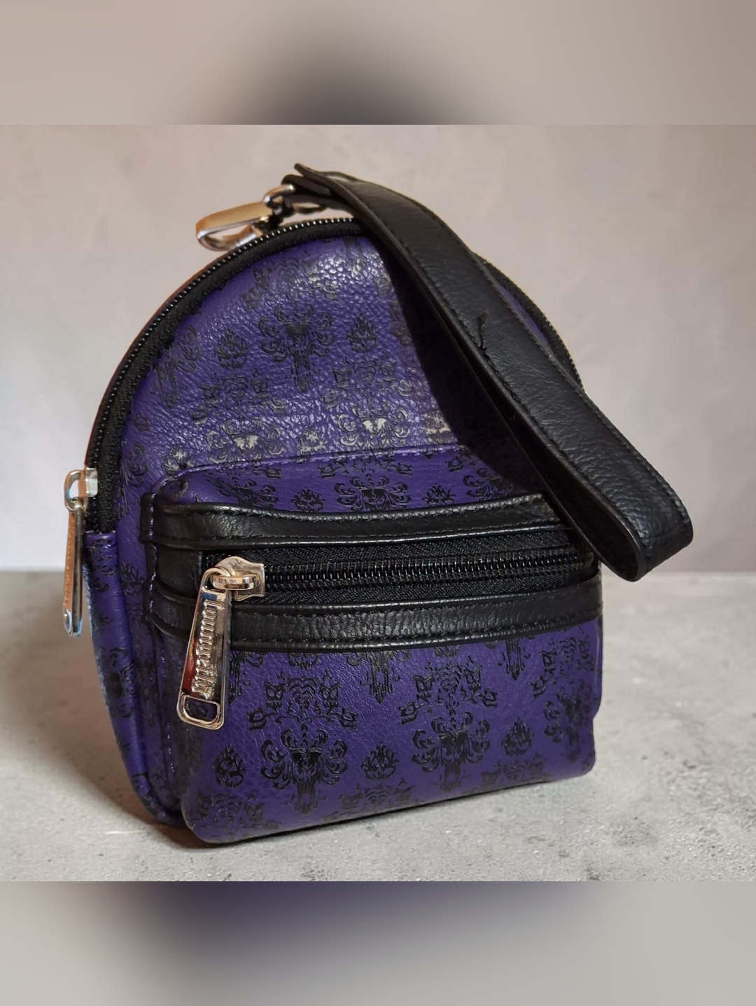 Disney Loungefly Haunted Mansion Wallpaper Mini Backpack Wristlet (Retired)